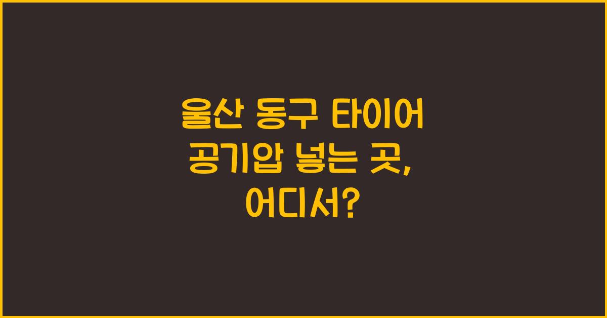 울산 동구 타이어 공기압 넣는 곳