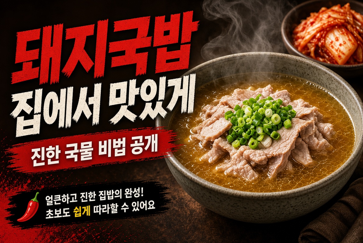 돼지국밥 집에서 맛있게 만드는 방법, 진한 국물 비법 공개