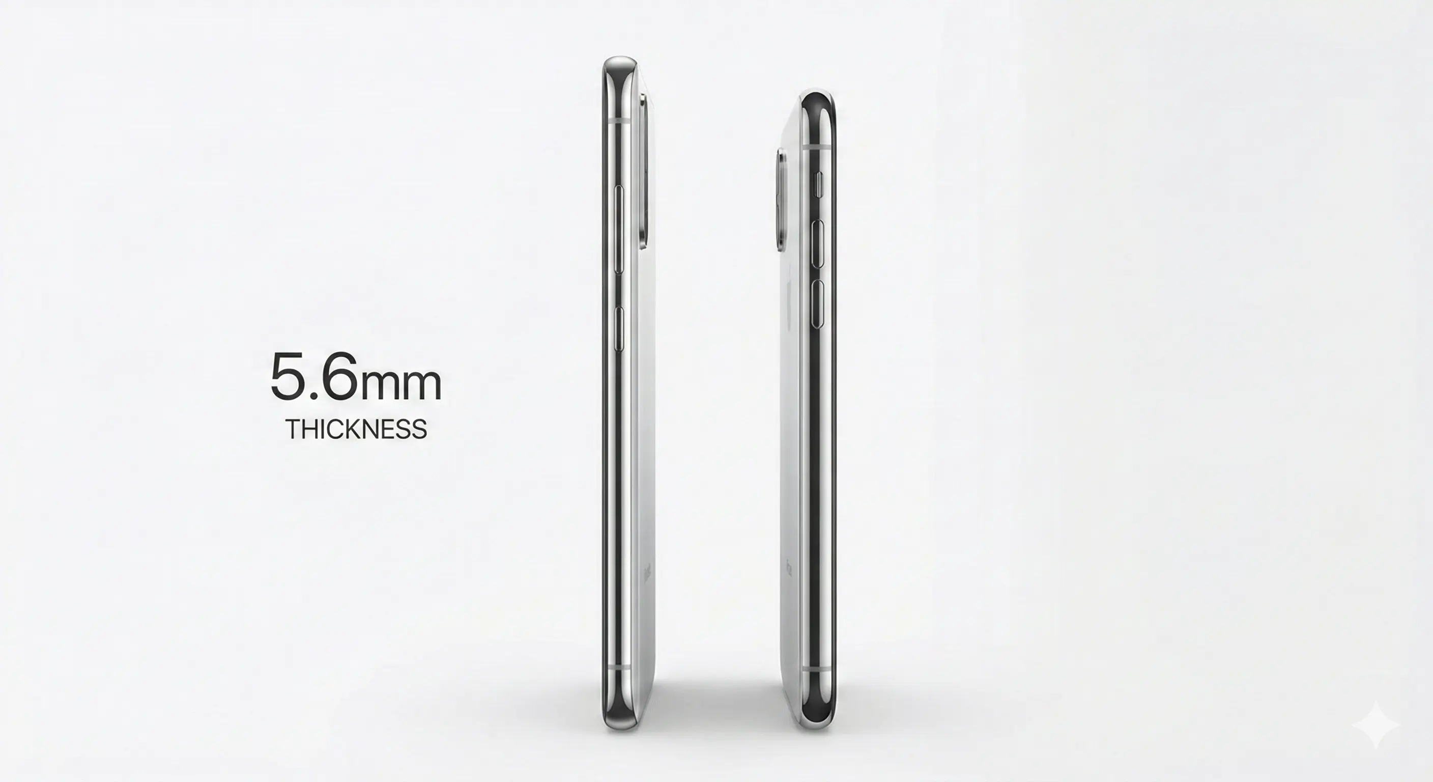 아이폰 에어 5.6mm 두께와 일반 스마트폰 두께 비교 사진