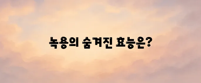 녹용 효능 및 섭취 시 주의사항 정리