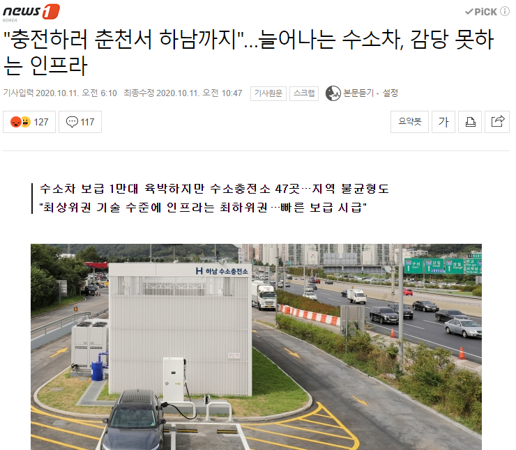 수소차 충전소 부족