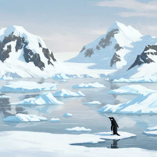 남극의 펭귄 사진