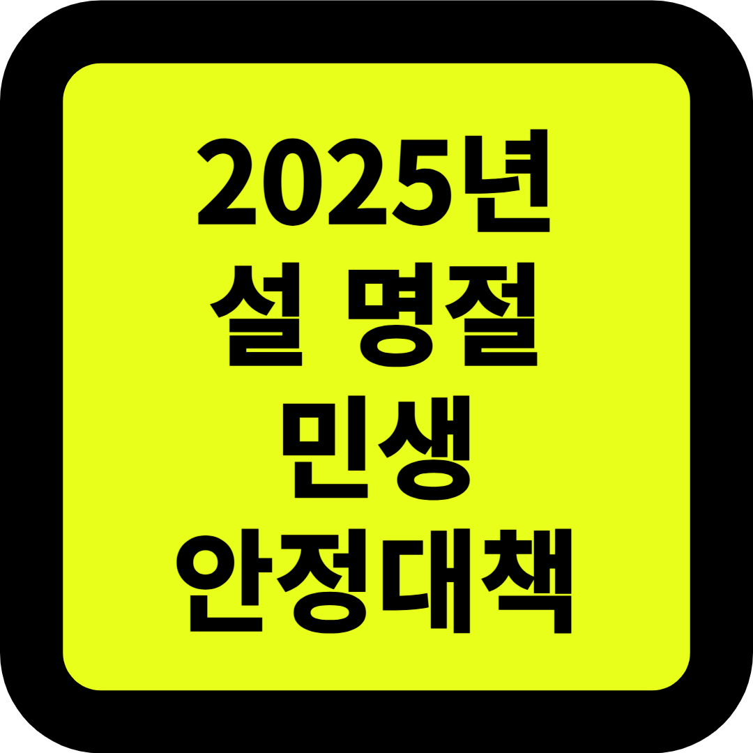 2025년 설 명절 대책: 민생 안정