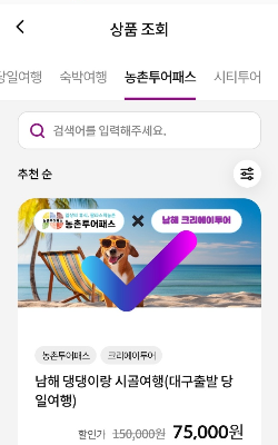 농촌투어패스 티머니고 서비스 이용방법