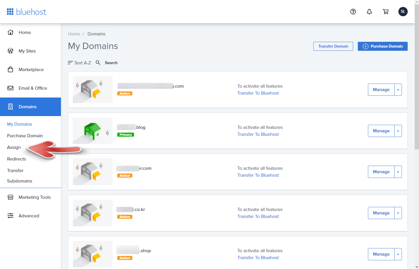 블루호스트 도메인 추가하기 (Bluehost 웹호스팅)