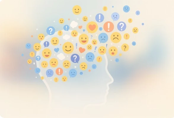 사회적 정보로 지쳐가는 뇌 그림