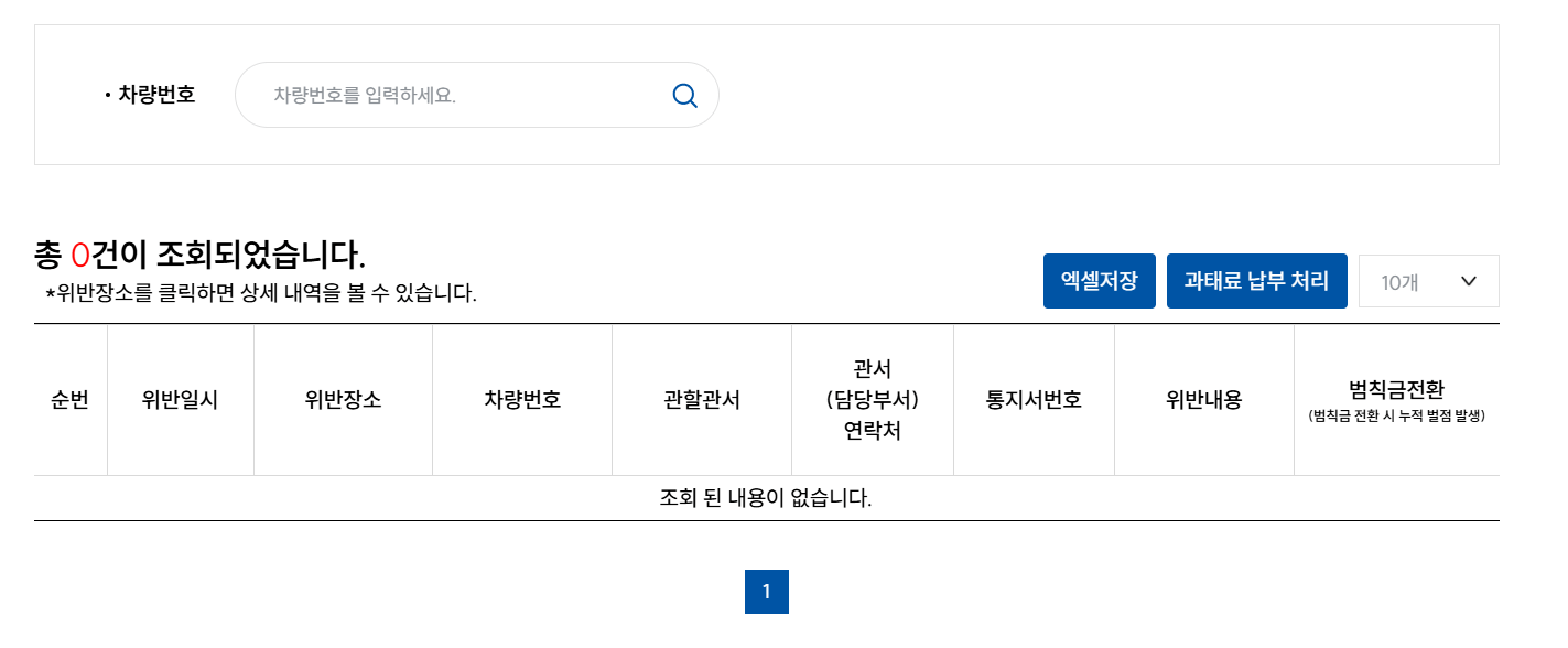 버스전용차로 벌금조회 내역확인
