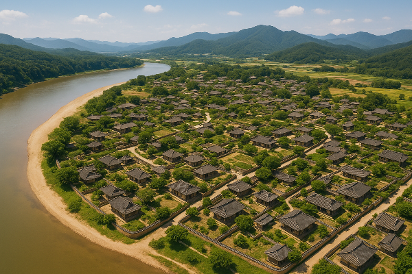 하회마을 전경 사진