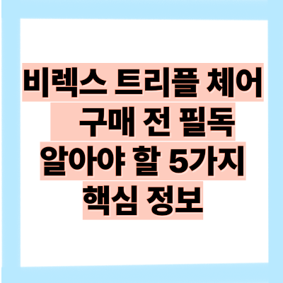 비렉스 트리플체어를 구매하기 전에 꼭 알아야 할 5가지-필수 정보