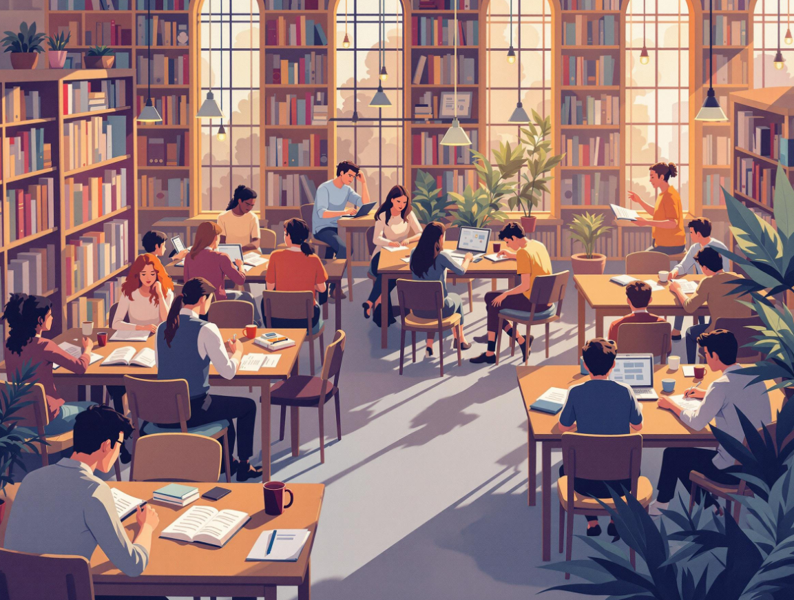 대학의 수시전형에 입학하기위해 상담받는 학생들