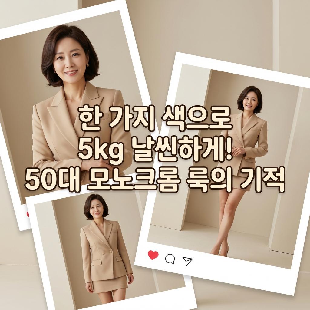 50대 모노크롬 룩 솔직 후기! 뱃살 가리고 키 커 보이는 중년 코디 장단점 비교 및 비용 공개