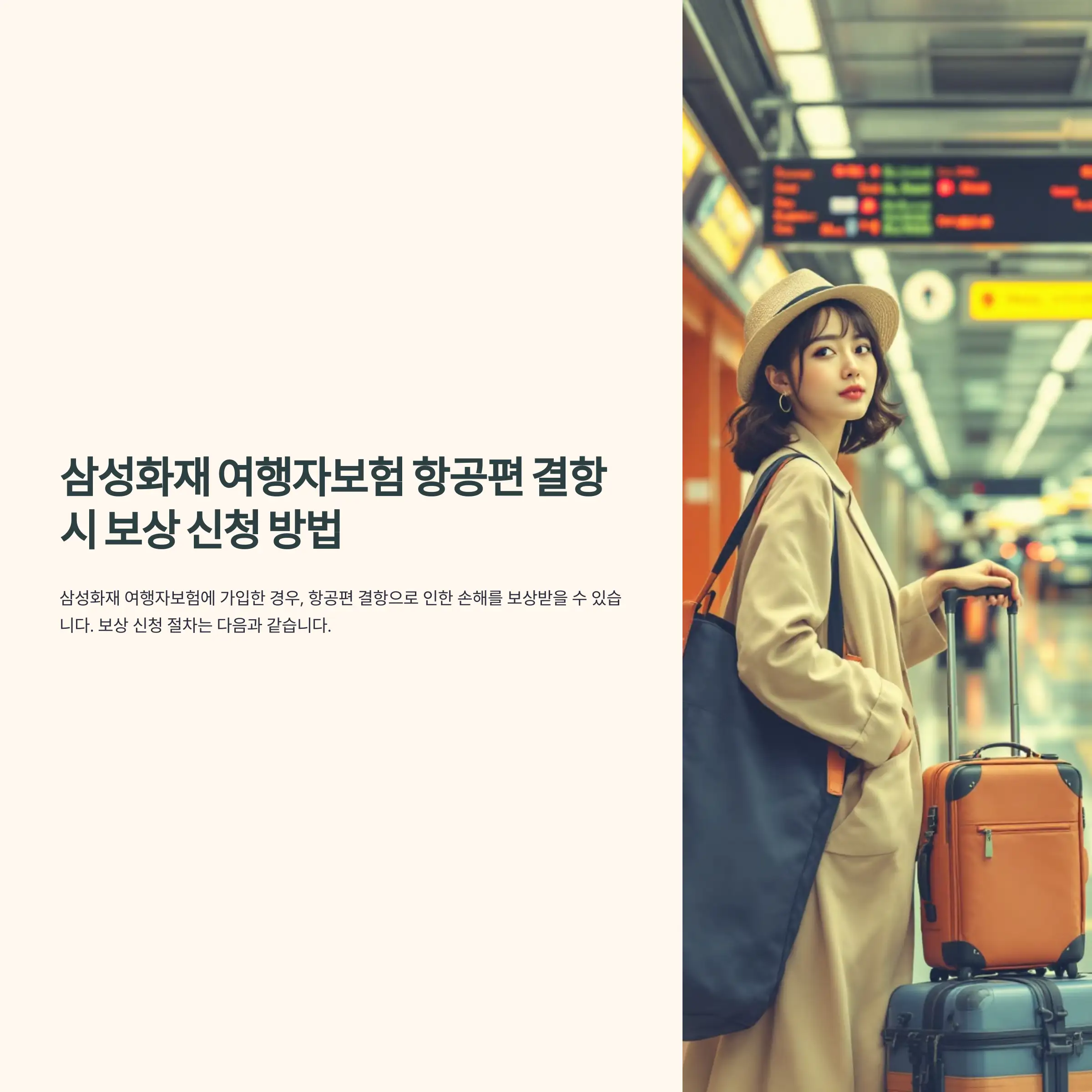 삼성화재 여행자보험 항공편 결항 시 보상 신청 방법