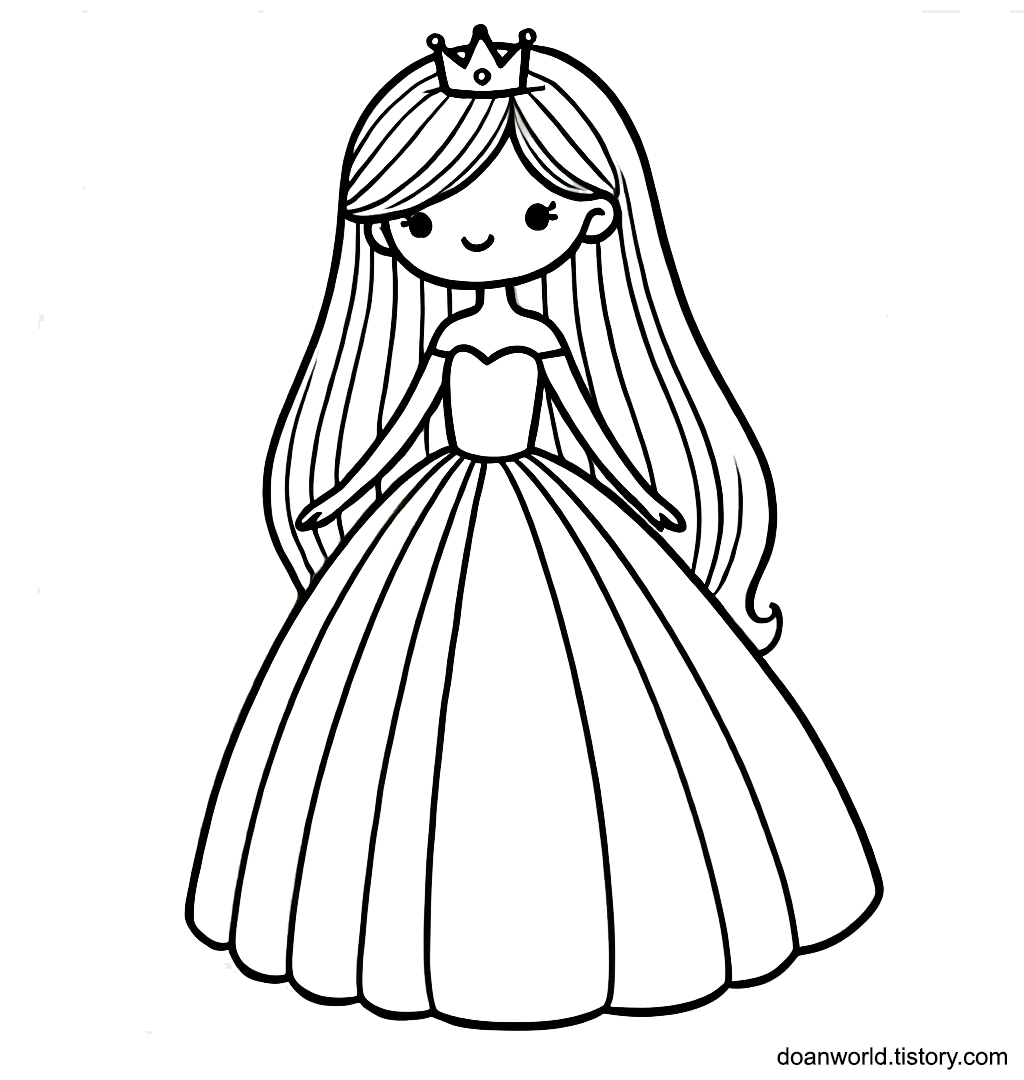 공주 색칠공부 도안