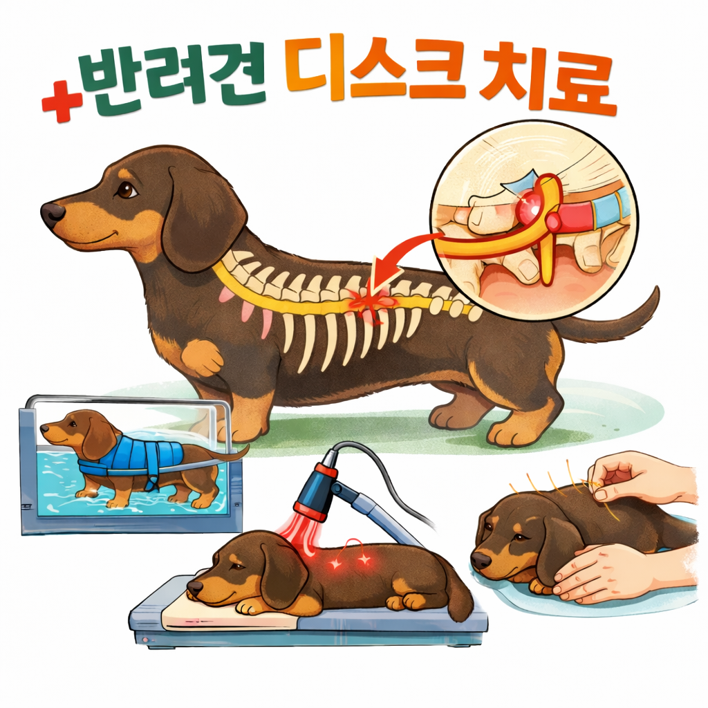 “반려견 디스크 치료“ 문구 이미지
