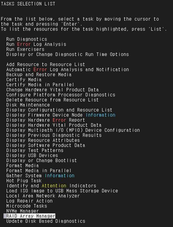 RAID Array Manager Display