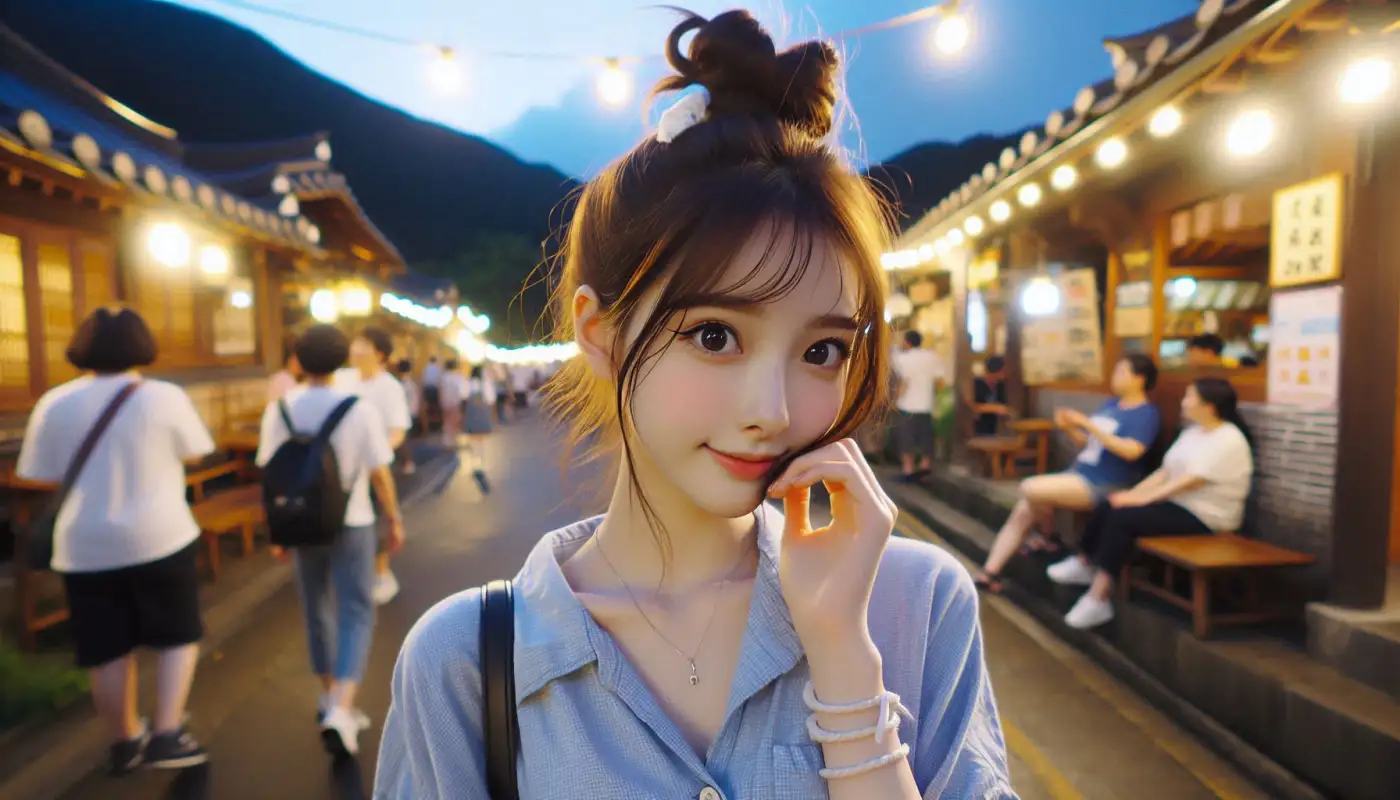 패키지-여행-비교사이트를-알아보고-관광하는-여성의-모습