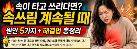 속쓰림 원인 5가지 + 해결법 총정리