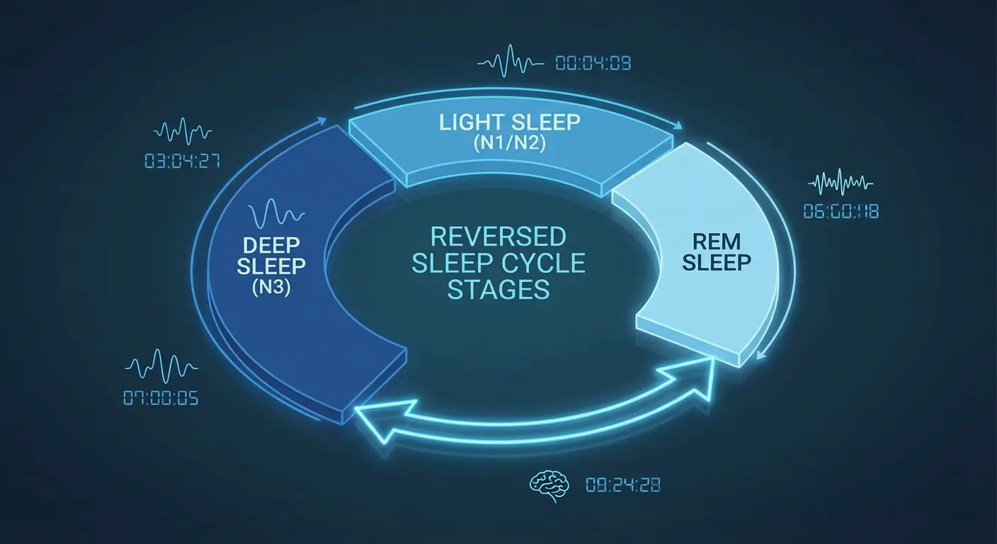 깊은 수면이 초반에 배치된 리버스 사이클 구조 다이어그램