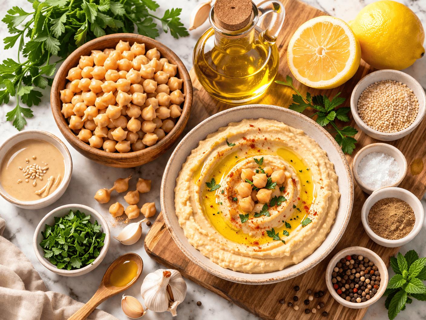 후무스 재료 선택과 기본 구성