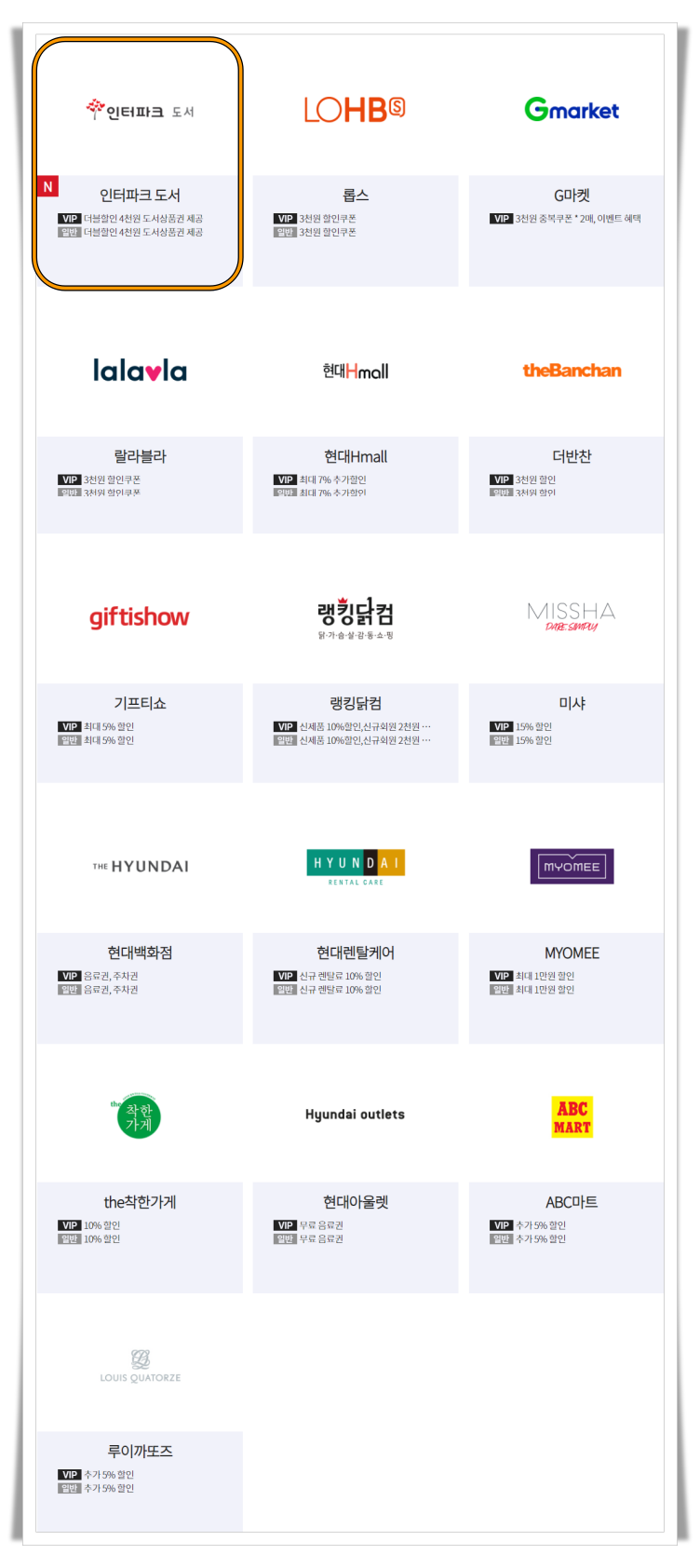 쇼핑 할인 제휴사