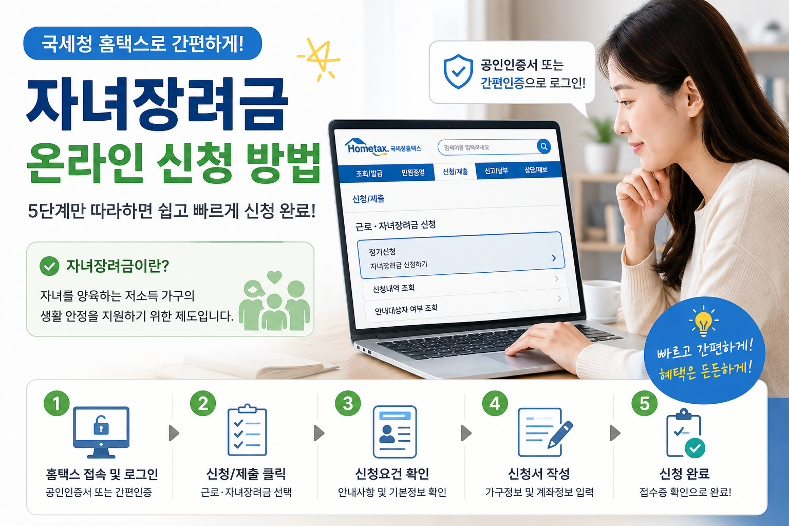 자녀장려금 온라인 신청 방법