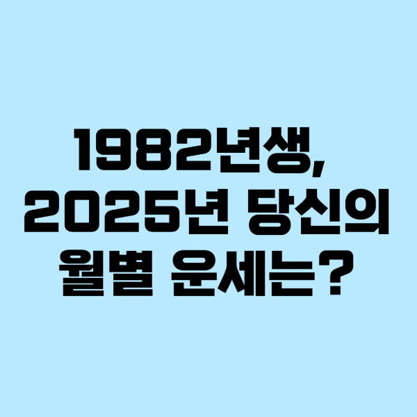 1982년 2025년사주운세