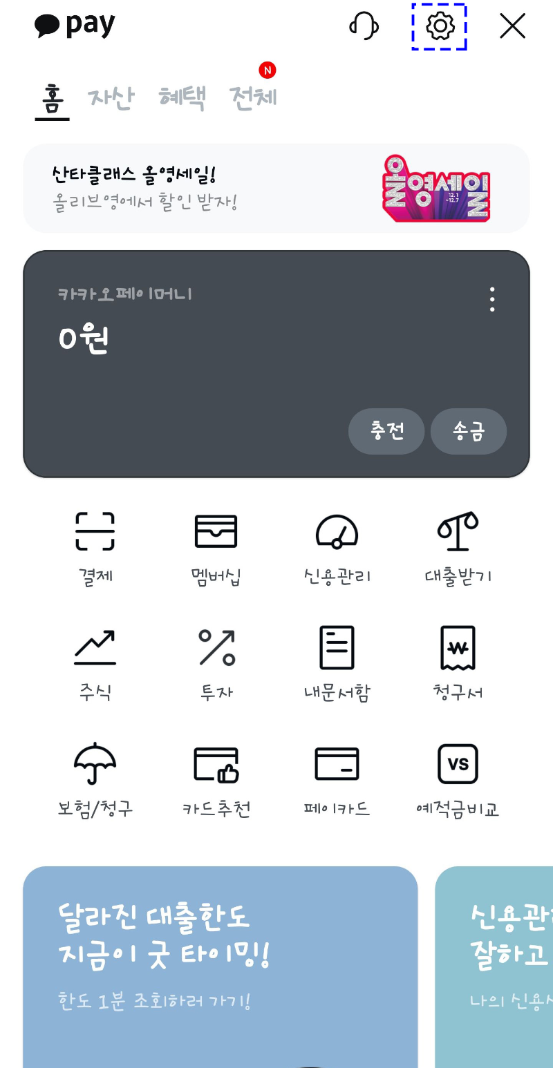 카카오페이-설정