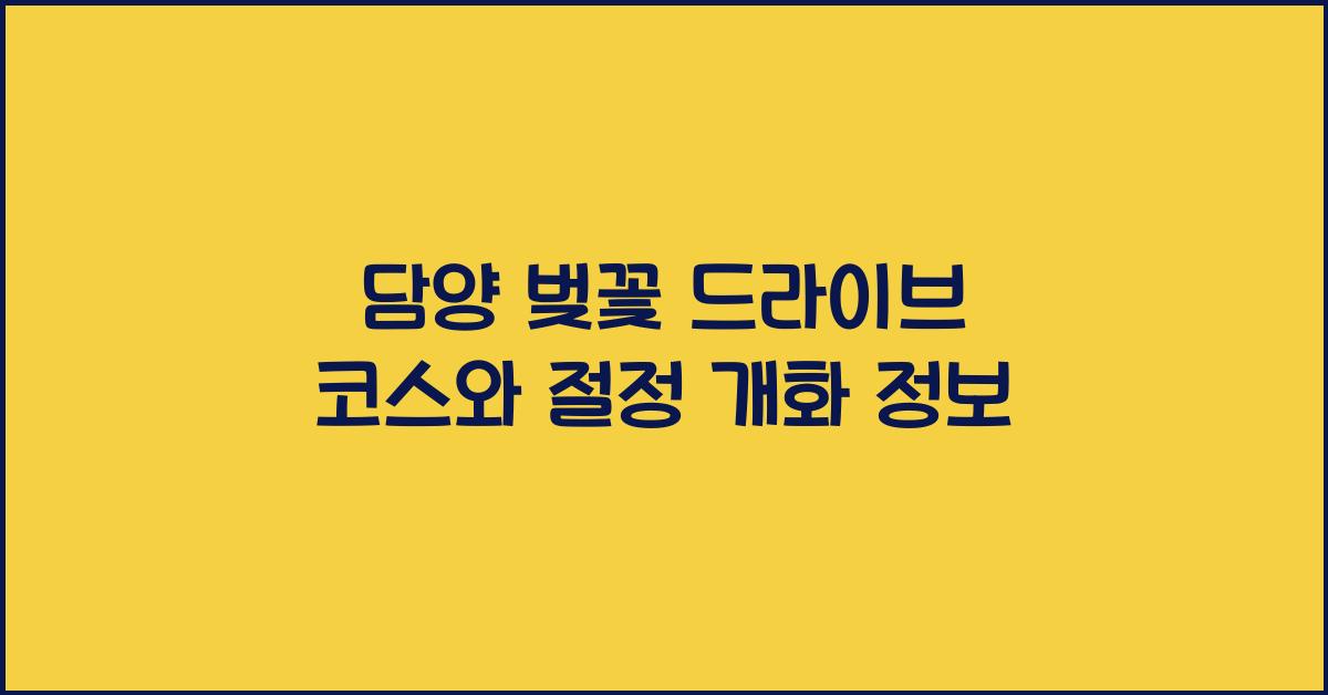 담양 벚꽃 드라이브