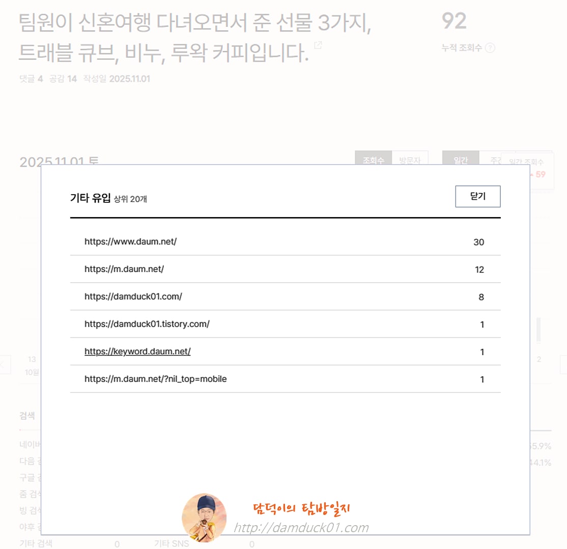 2025년 11월 1일 기타 유입