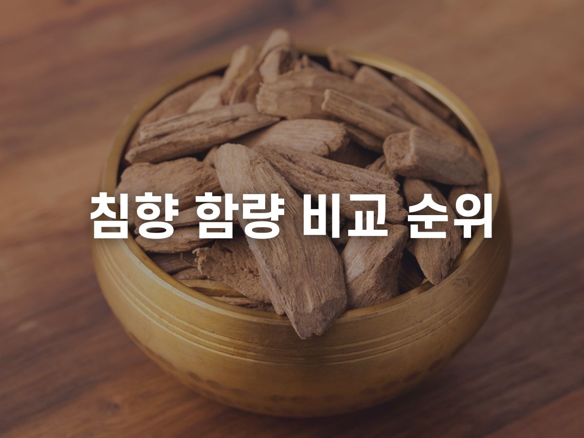 침향 함량 비교 순위