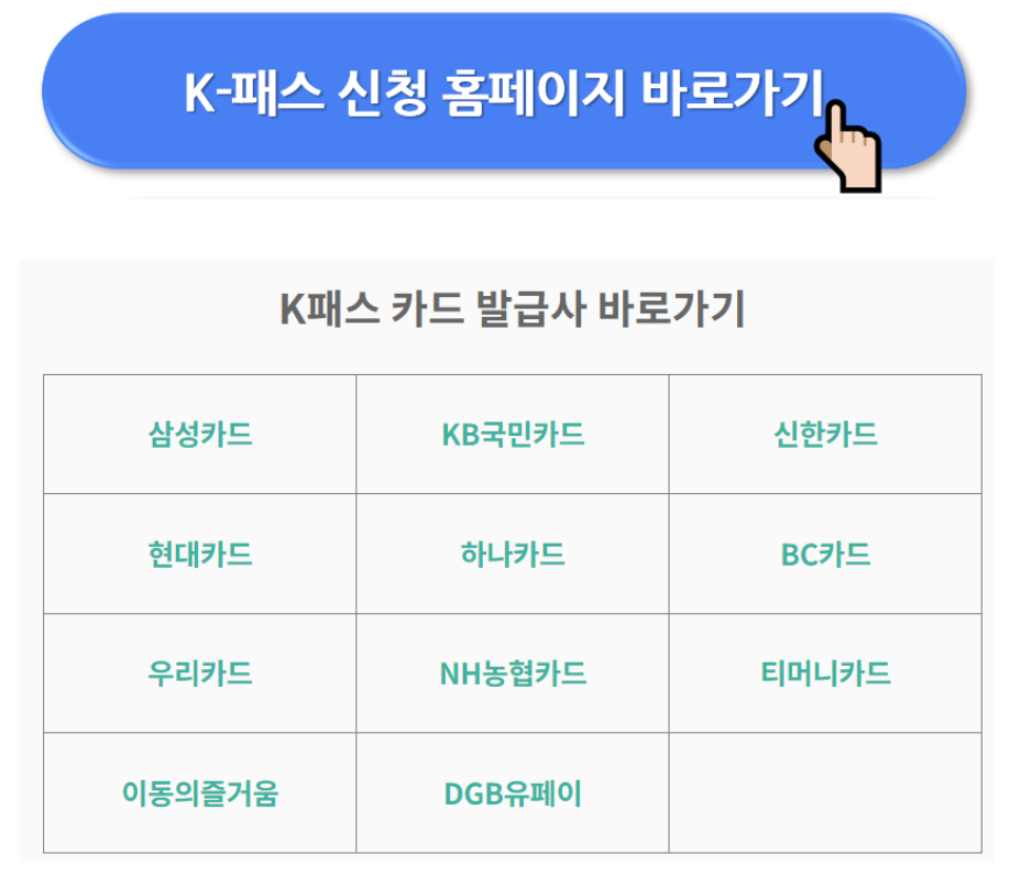 K패스 카드 발급방법 (신한체크 예시)