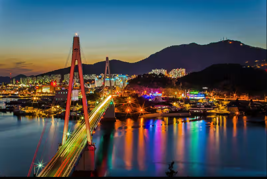 여수시밤바다사진