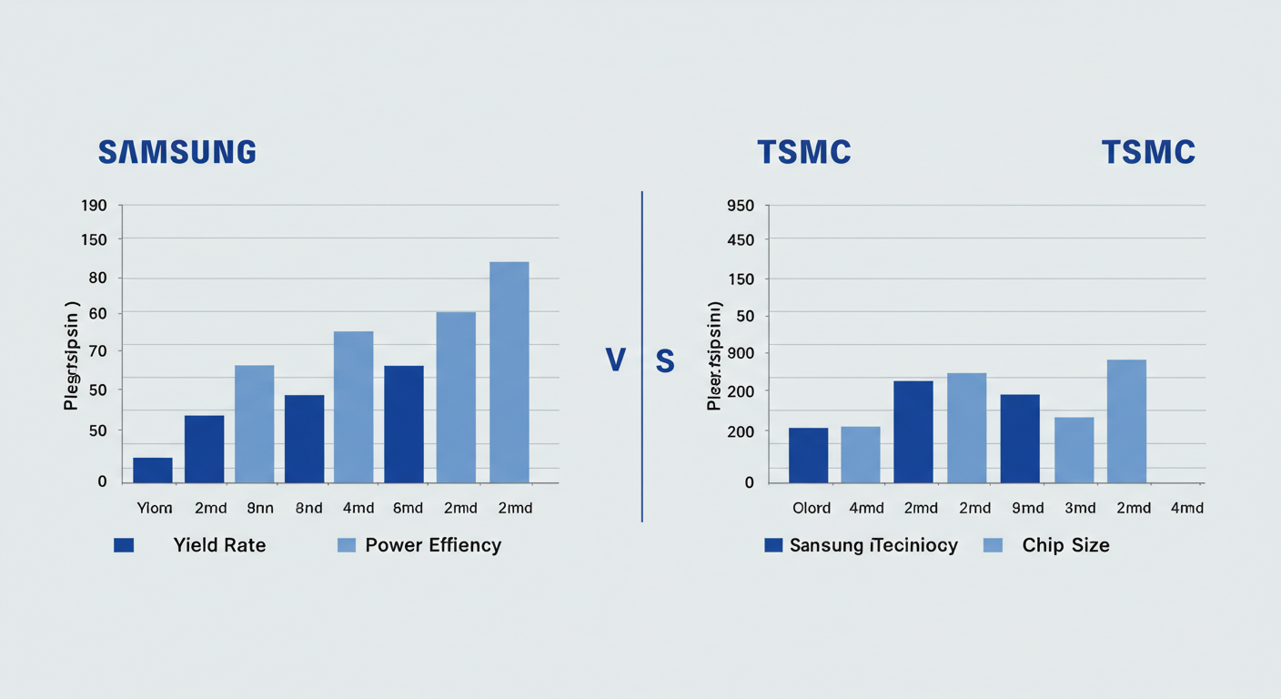 삼성전자와 TSMC의 2나노 기술력 비교 그래프