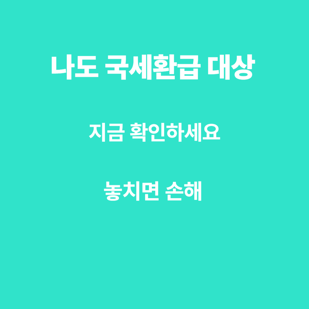 국세환급금찾기 내자격확인하기