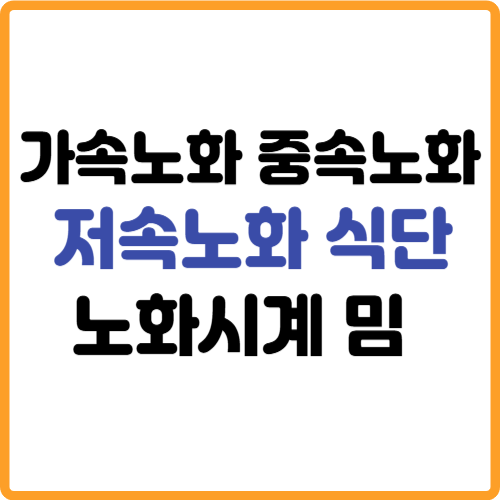 저속노화 가속노화 중속노화 노화시계 식단 밈 관련 사진