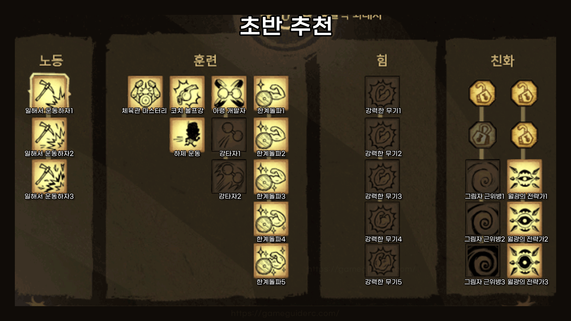 초반 스킬트리 추천