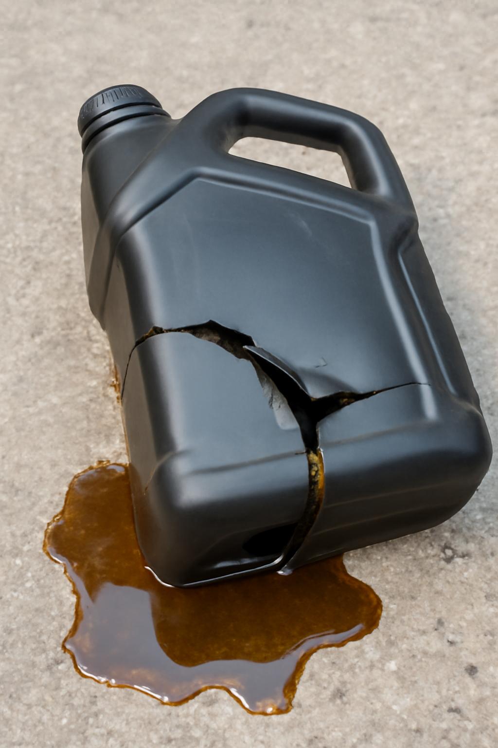 엔진오일 통 깨짐