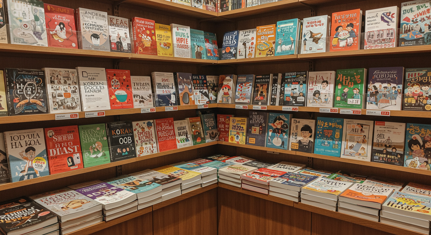 서점에 진열되어 있는 상위권 국어 문제집