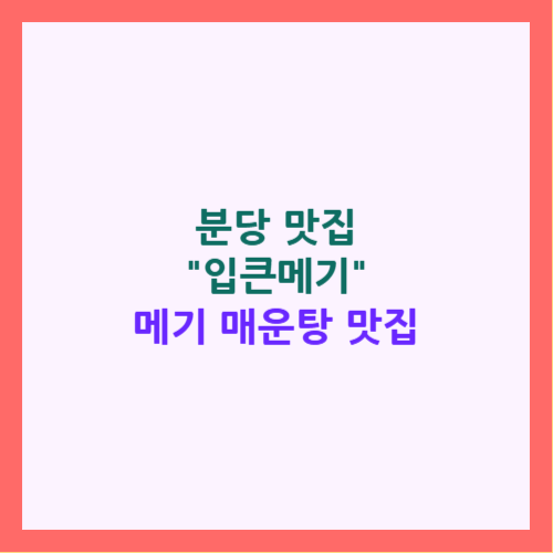 분당 맛집, 입큰메기