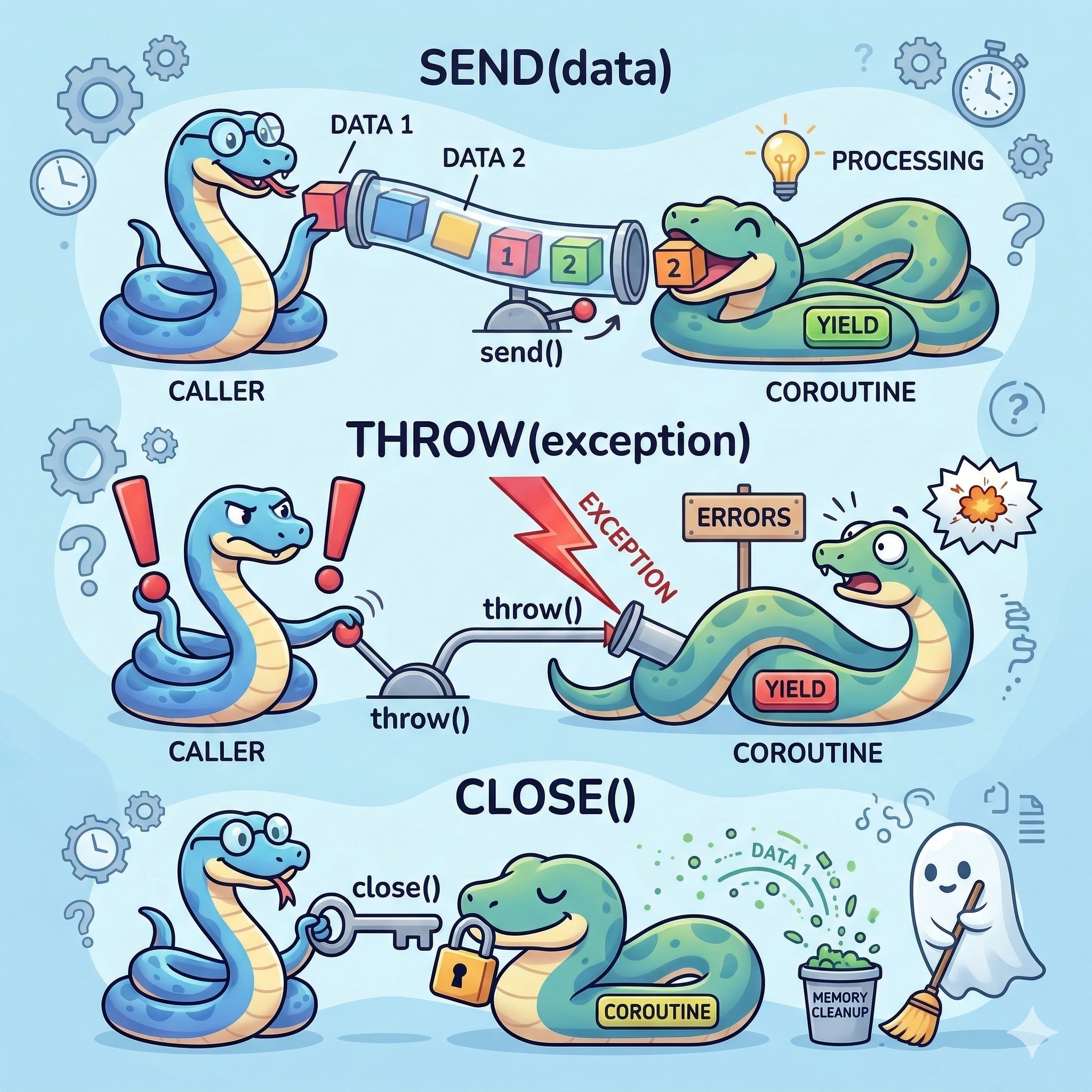 send, throw, close 완벽 활용