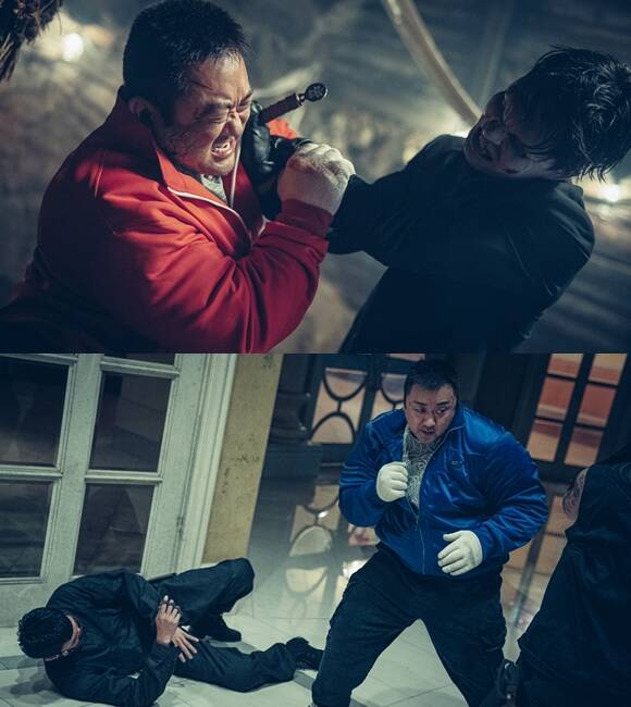 마동석의 박진감 넘치는 액션장면