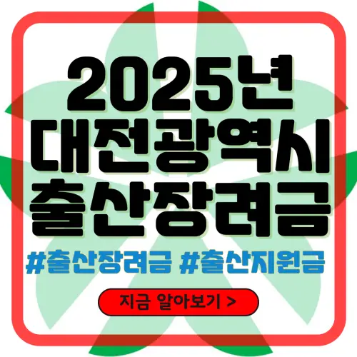 2025년 대전광역시 출산장려금