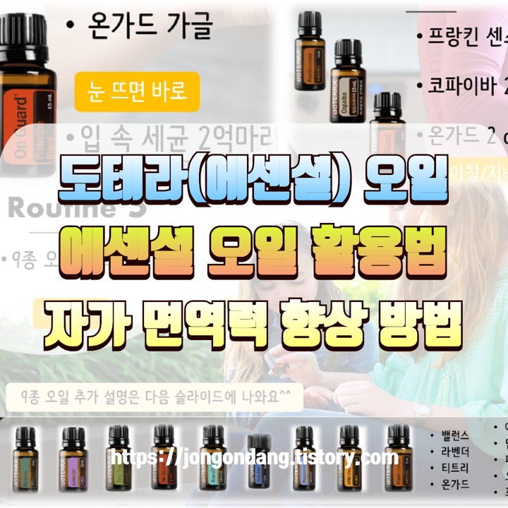 도테라(에센셜) 오일, 에센셜 오일 활용법, 자가 면역력 향상 방법 이미지