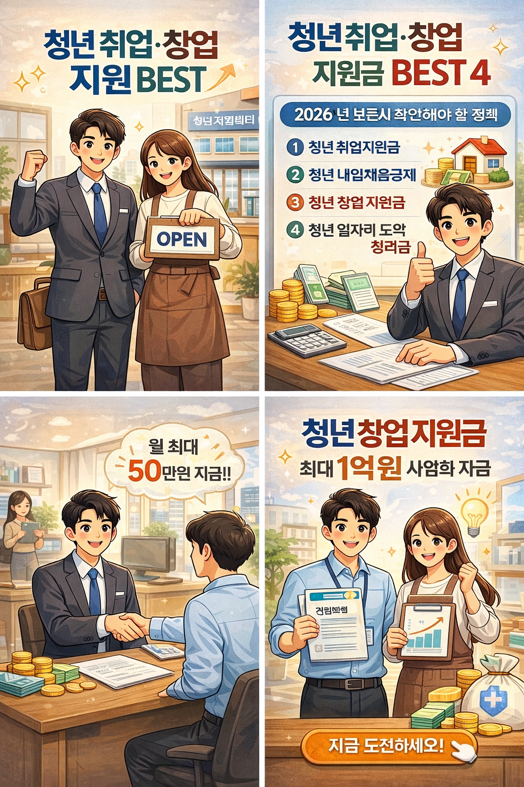 청년 취업&middot;창업 지원금 BEST 4