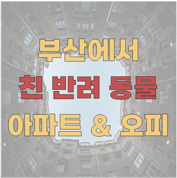 부산 반려동물 친화적인 아파트 &amp; 오피스텔 추천