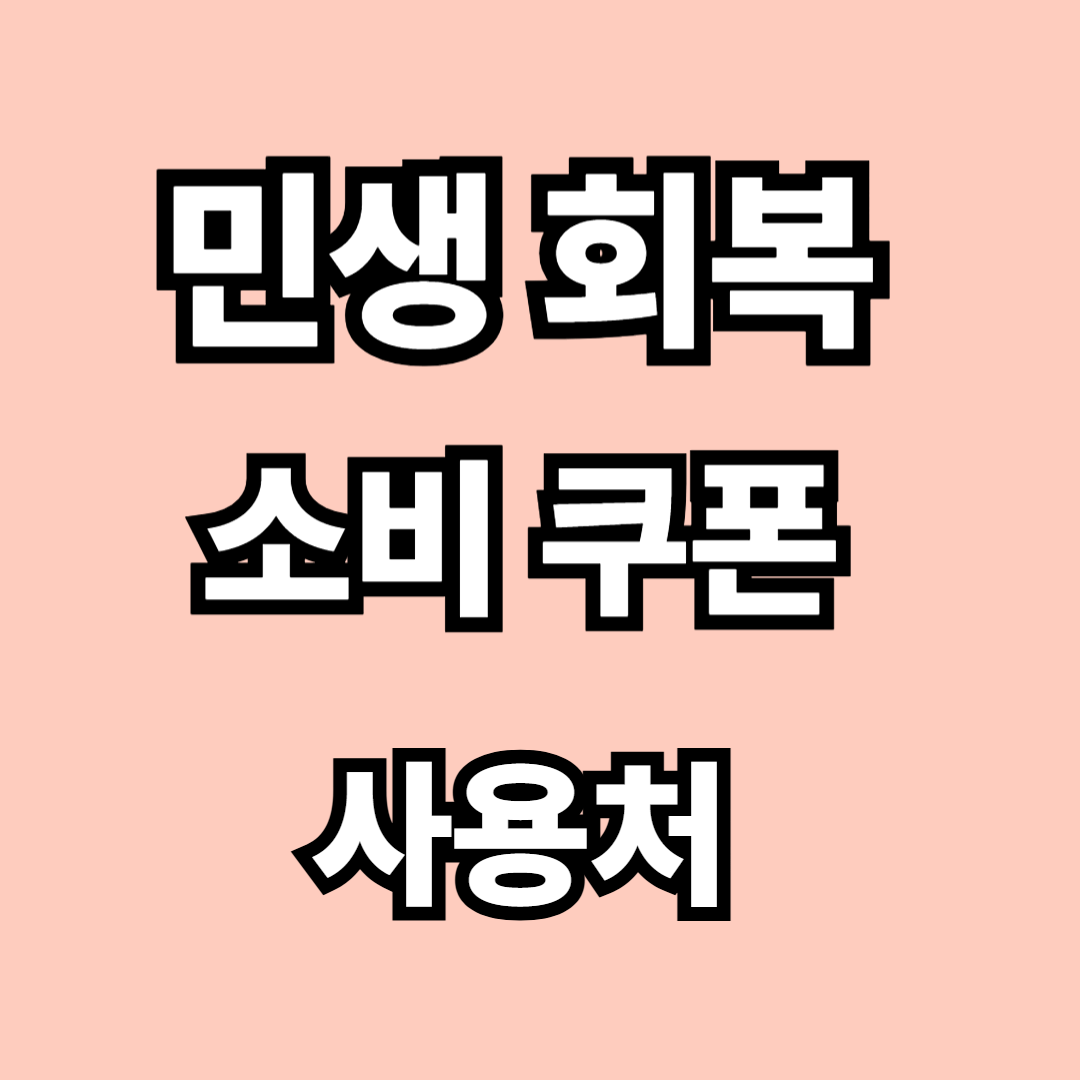 민생회복소비쿠폰 사용처