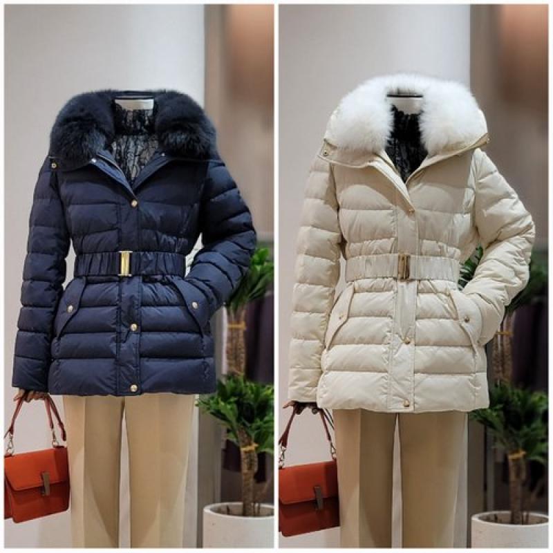 더아이잗컬렉션 폭스콤비벨트구스숏패딩 CMAE2PD02