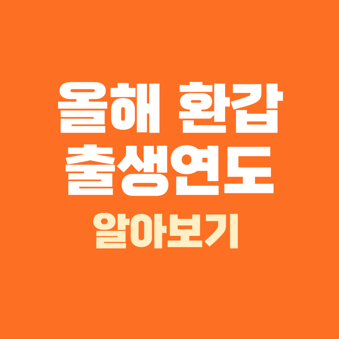 올해 환갑 출생연도 년생