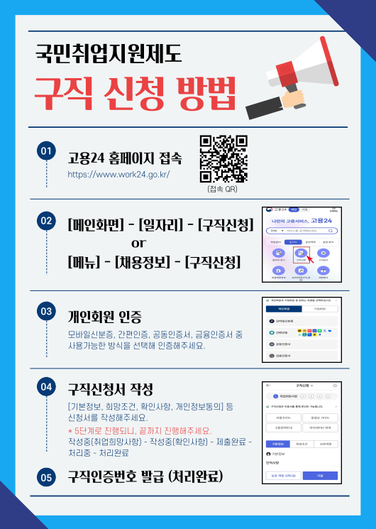 고용24 구직신청 방법 (회원가입, 신청절차, 준비서류)