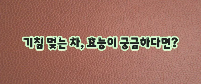 기침에 좋은 차 알아보기